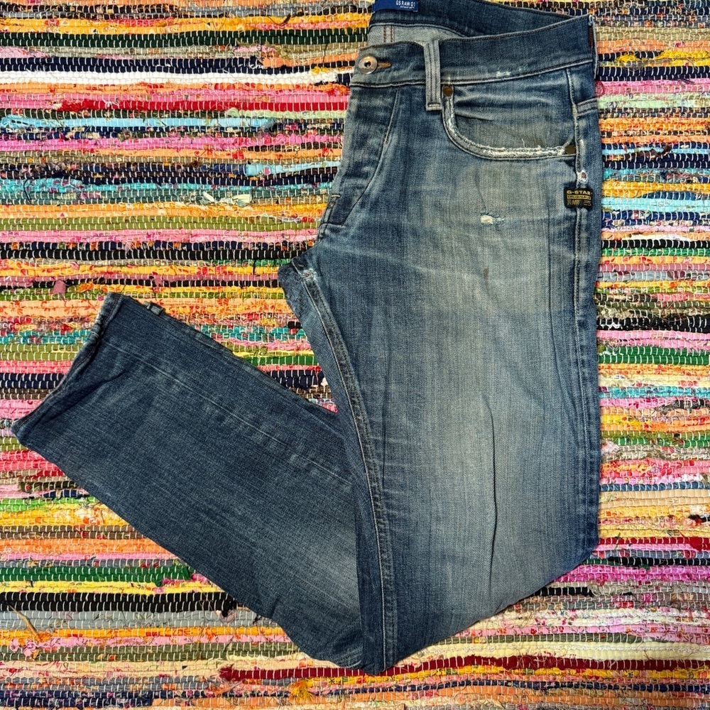 G-Star Raw Men’s Jeans 32x32 – Distressed Denim Straight Fit - Picture 2 of 8